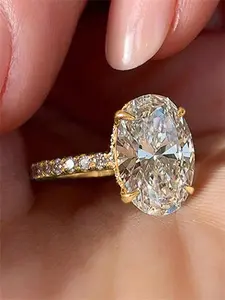 1 PC Glamorous Cubic Zirconia Solitaire Engagement Ring For Women Wedding Engagement Valentine's Day Party Gift