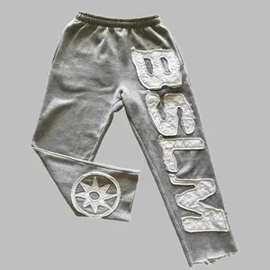 Men's Autumn Winter  Sweatshirt Personality Street Style High Street Hip Hop Letter Embroidery Fashion Casual Pants Unisex Menswear Trouser Grey Sweatpant Activewear Athletic Sport Sportswear(Sheets)