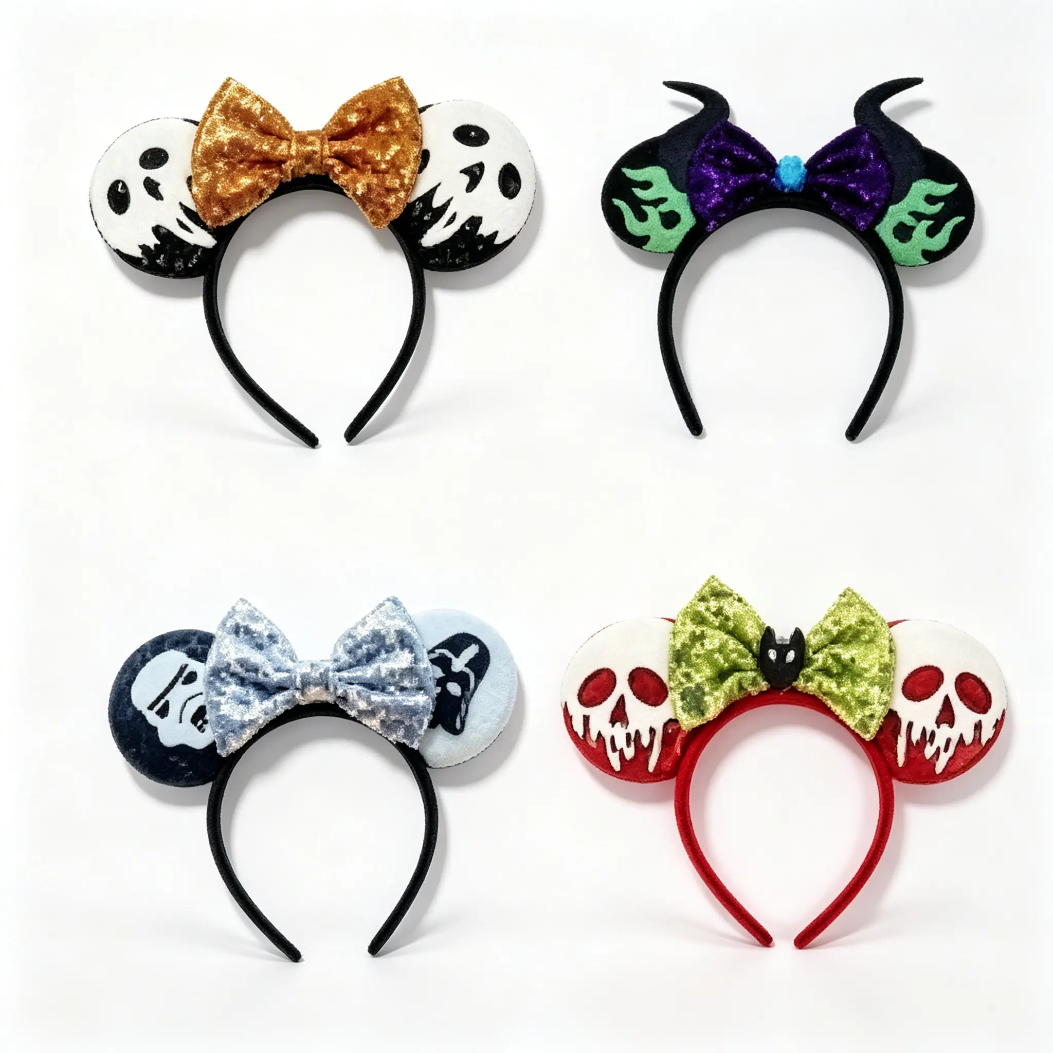 Disney Mickey And Minnie Ghost Halloween Ear Headband Soft Padded Ears Costume Accessory For Adults And Teens