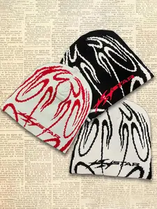 Unisex Geometric Knit Beanie Hat, All-Season Fitted Design, Warm & Lightweight, Suitable for Couples, Party Style, Knit Hats