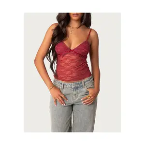 Sheer Lace Tank Top,Womenswear