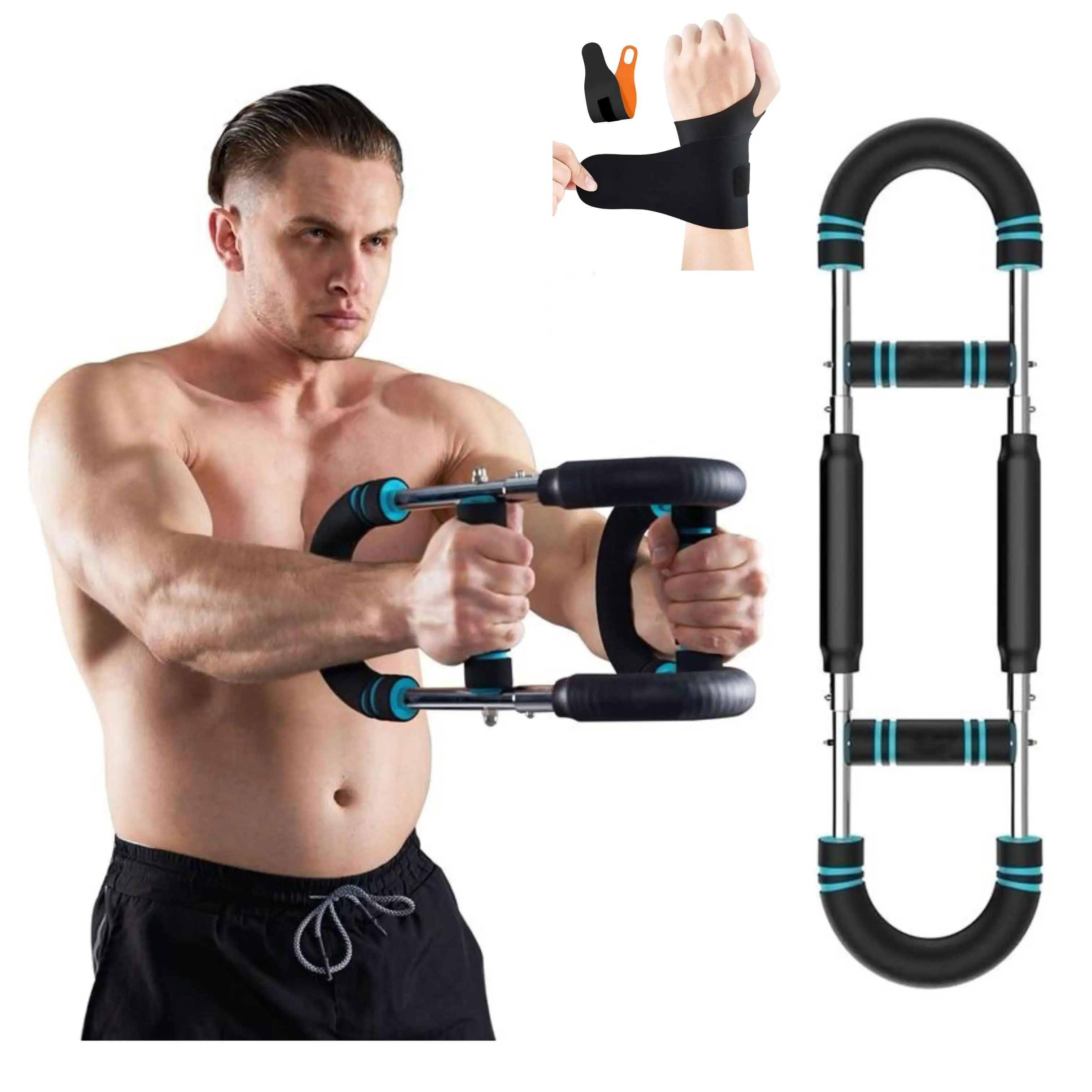 Golden Peak US【Father's Day Gifts】 Arm Trainer Chest workout Strengthen Chest and Arm Muscles Men's Fitness Trainer Detachable Portable Spring Resista
