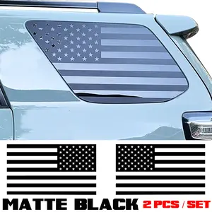 2 Pcs Universal Rear Window American Flag Decals Back Side Window USA Flag Sticker for Toyota 4Runner 4th 5th Gen
