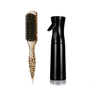 2pcs Hair Brush Set With 1pc 200ml Spray Bottle And 1pc Nylon Hair Brush, Smooth Back Hair Brush, Soft Bristles Nylon Hair Brush For Smoothing Thick Curly Hair Into Sleek Ponytail Or Bun, Hair Styling Kit, Hair Tool Kit,Hair Styling Tools Hair Accessories