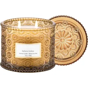 Sahara  Candle - Bergamot, Clove &  | 12 oz rge 2-Wick Soy Wax Candle | 60 Hours Clean  | -Ready for Hosts & Gatherings | Elegant  Decor