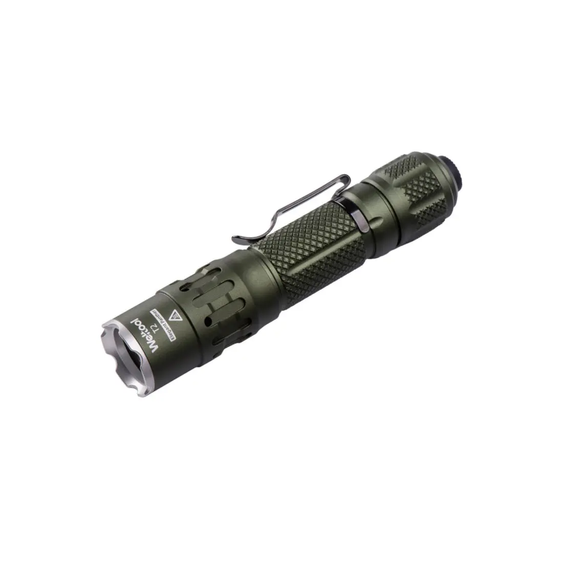 Weltool T2 “Elegant Panther” Flashlight – 1730 Lumens , 18650, 412m Throw - Black, Gray, & OD Green | Portable Handheld Waterproof Flashlight with Multi-Mode Brightness - Includes Rechargeable Battery, Charger, Pocket Clip & O-Ring - Everyday Use
