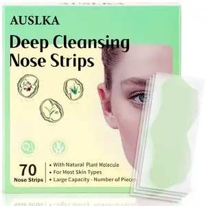 AUSLKA Blackhead Pore Strips,(70 Counts) Blackhead Remover-Deep Cleansing Nose Strips With Instant Pore Unclogging, Nose Plant Strips for Blackheads