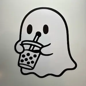 BoobaSip Ghost Decal – Cute Boba Tea Ghost Sticker for Car, Laptop, Water Bottles & More!