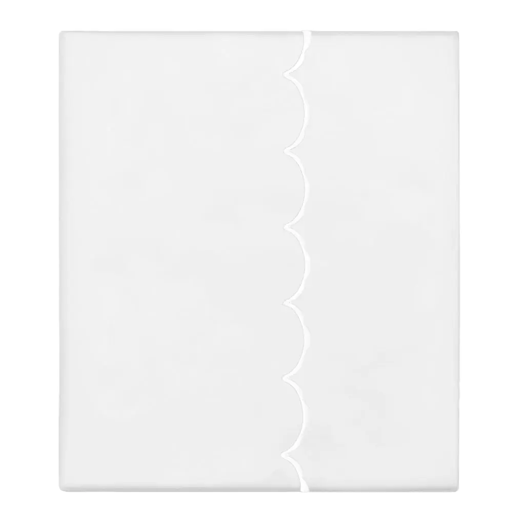 White Wavelet Embroidered Flat Sheet