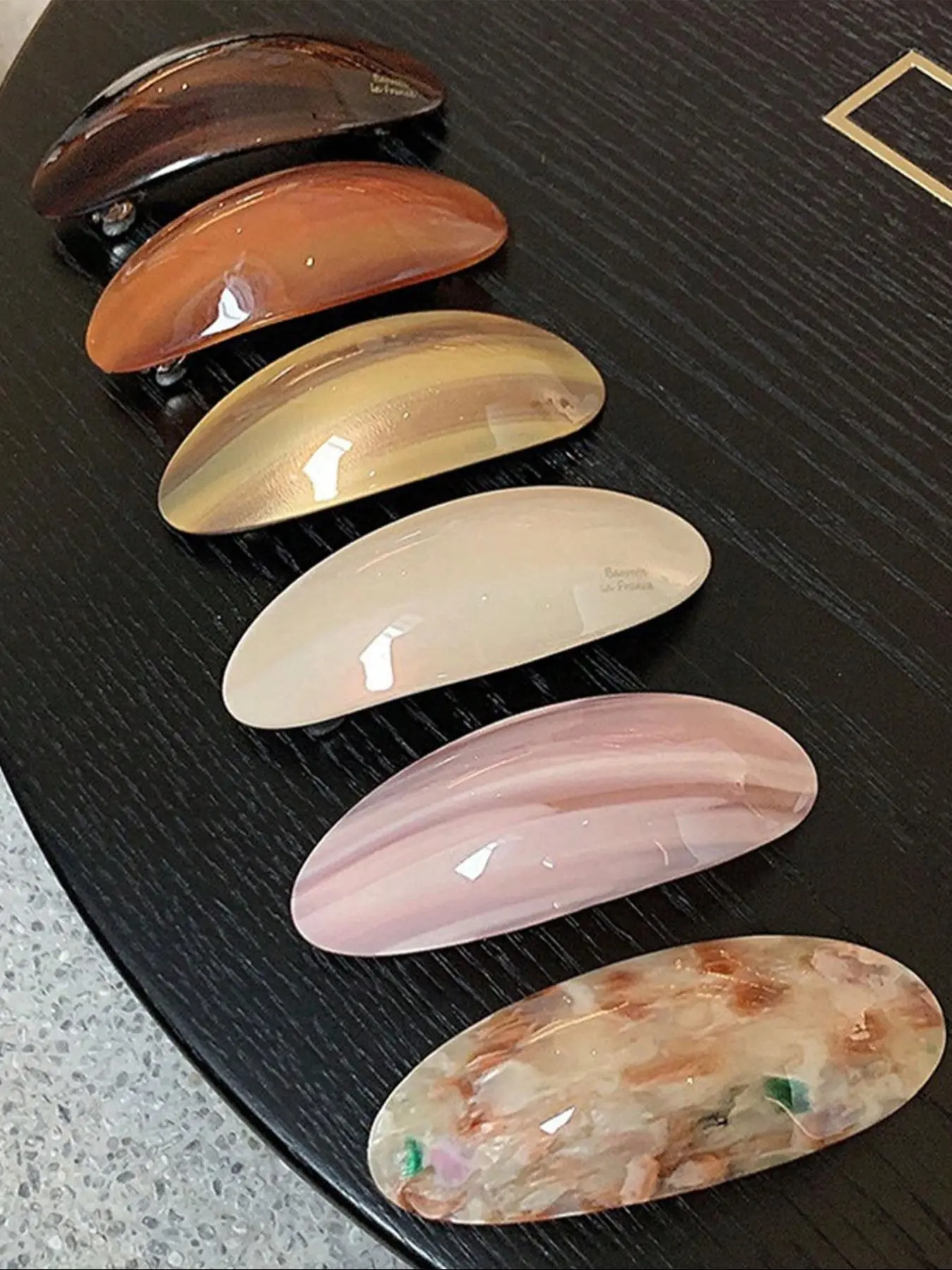 Random Color Shell Shaped Acetate Unique Marble Pattern Hair Clips, Elegant Retro Shell Texture Large Claw Clips, Spring Hair Accessories for Women, Hair Claws Set, Hair Decor, Clip Design