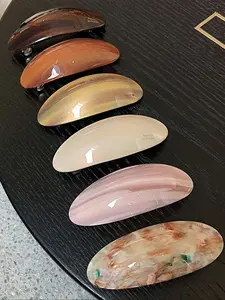 Random Color Shell Shaped Acetate Unique Marble Pattern Hair Clips, Elegant Retro Shell Texture Large Claw Clips, Spring Hair Accessories for Women