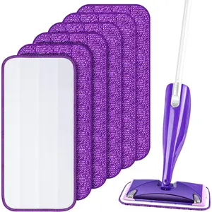 Reusable Mop Pads Refills for WetJet, Microfiber Wet Pads Replacement Machine Washable Up to 100 Times, Wet Dry Use for All Floor Types Floor Cleaning, 6 Pack