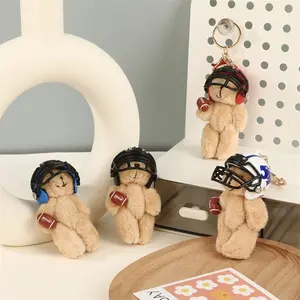 1PC Plush Bear Keychain Toy Figure, Cute Plushie Accessory for Bags & Keys, Perfect Gift Idea for Kids & Adults, Soft Teddy Bear Charm, Cute Keychains