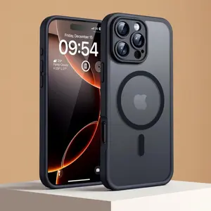 Luxury Matte Half-Transparent Anti-Drop Phone Case for iPhone 17/16/15/14/13/12/11 Pro Max & 17 Air, Wireless Charging Protection, Cover