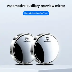 Car Rearview Mirror 360° Small Round Mirror, Adjustable Auto Accessories, Compatible with Vw Gti Polo Golf Passat Tiguan Arteon Touareg Taigo Caddy Jetta