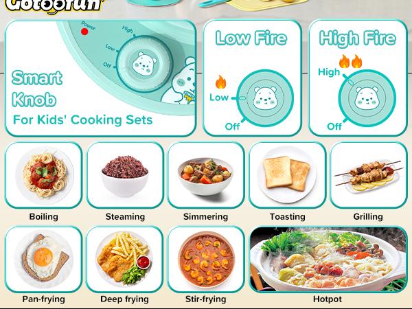 Kids Cooking Sets Real- Safe Mini Kitchen Set with Kids Knife Set for Real Food Making, Toddler Montessori Kitchen Playset for Girls Boys