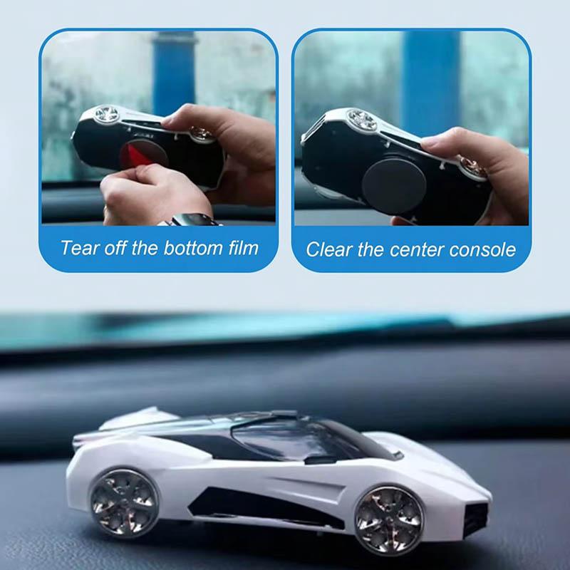 Car racing model mobile phone holder with 360-degree rotatable dashboard, center console mobile phone navigation holder, built-in parking number plate and aromatherapy design, suitable for Apple and Android phones, free number plate + aromatherapy