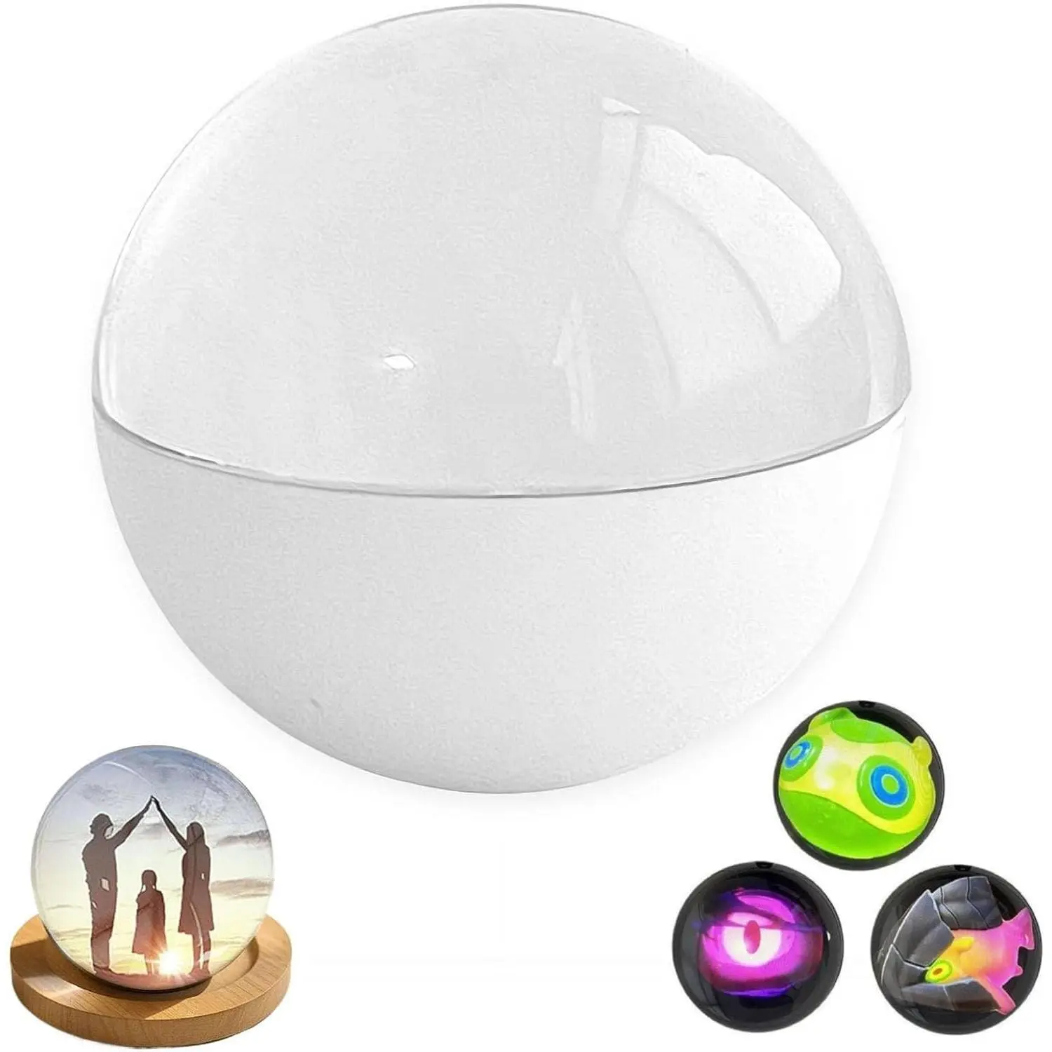 2.7" Custom Video Crystal Ball Player with WiFi | 180° Immersive LED Display & Wooden Base | Unique Personalized Gift for Birthdays, Weddings & Anniversaries | Cozy Desk Decor