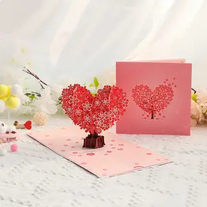 AMA SNOW-3D Pop Up Cards,Valentines Day Greeting Cards for Women,Gifts Cards for Kids School Heart Card with Envelope for Mother's Day Thinking of You Card for Wife,Girlfriend,Friends(Heart tree card)