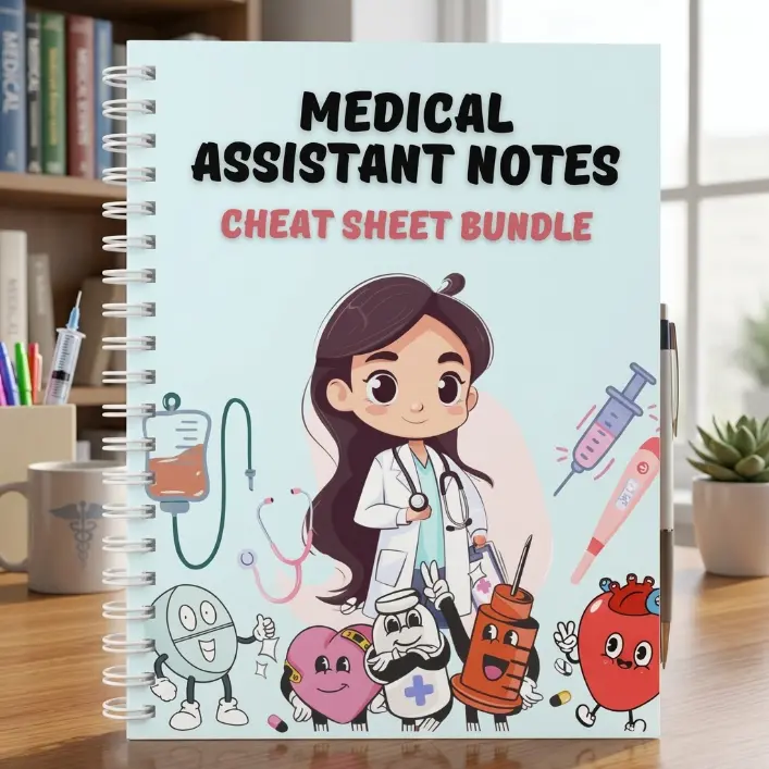 Medical Assistant Notes and Cheat Sheet Bundle, Medical Assistant Study Guide and Nursing Notes, Clinical Reference and Quick Study Resource for Students, Essential Exam Prep Workbook for Medical Assisting and Nursing School Success