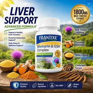 FRANTIXE Liver Support Supplement for Cleanse & Detox with Double Milk Thistle, NAC, ALA & Turmeric ,curcumin,VC,VB12,glutathione - 60 Capsules | Silymarin & GSH complex | Edible Wellness Dietary