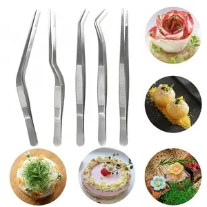 5 Pcs Kitchen Fine Tweezers Tongs, Stainless Steel Food Tongs Set, Multifunctional Food Tongs Professional Kitchen Long Tongs for Cooking,Repairing,Sea food,BBQ,Barbecue Utensils,Multi-use