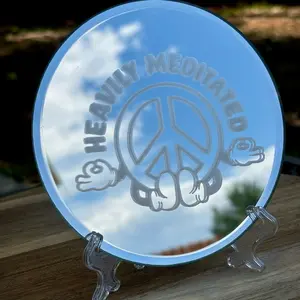 Heavily Meditated etched glass mirror