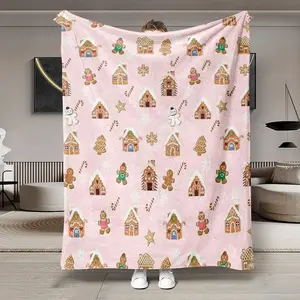 Gingerbread House Christmas, Large Soft Lightweight Warm, Perfect for Bed Sofa Office Camping Travel Gift, Multifunctional Blanket