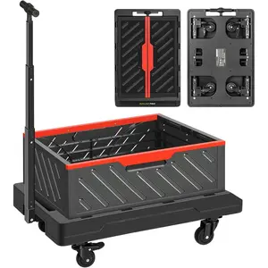 Foldable Utility Cart, Heavy Duty Collapsible Hand  with Wheels for Grocery Shopping, Picnic, Package Delivery, Compact Storage | Sturdy Frame & Easy Fold Design for  Use
