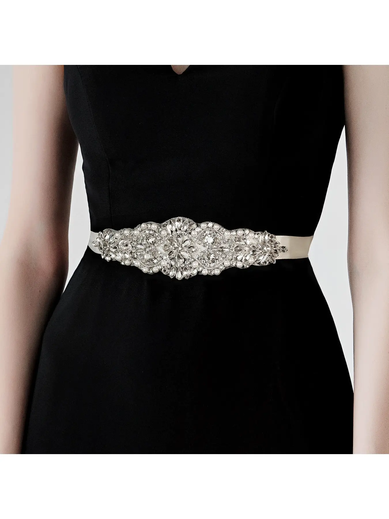 European and American wedding dress accessories, hand-beaded vintage waist sash, women's versatile waist ornament, rhinestone and pearl bride's belt, Vintage Waist Belts, Vintage Waist Accessory