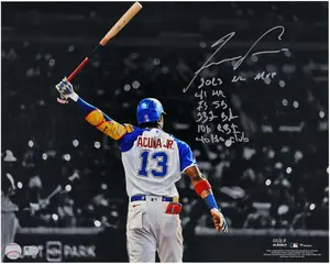 Ronald Acua Jr. Atlanta Braves Autographed 16" x 20" Spotlight Photograph with Multiple Inscriptions - Limited Edition #2-22 of 23 - Fanatics Authentic Certified