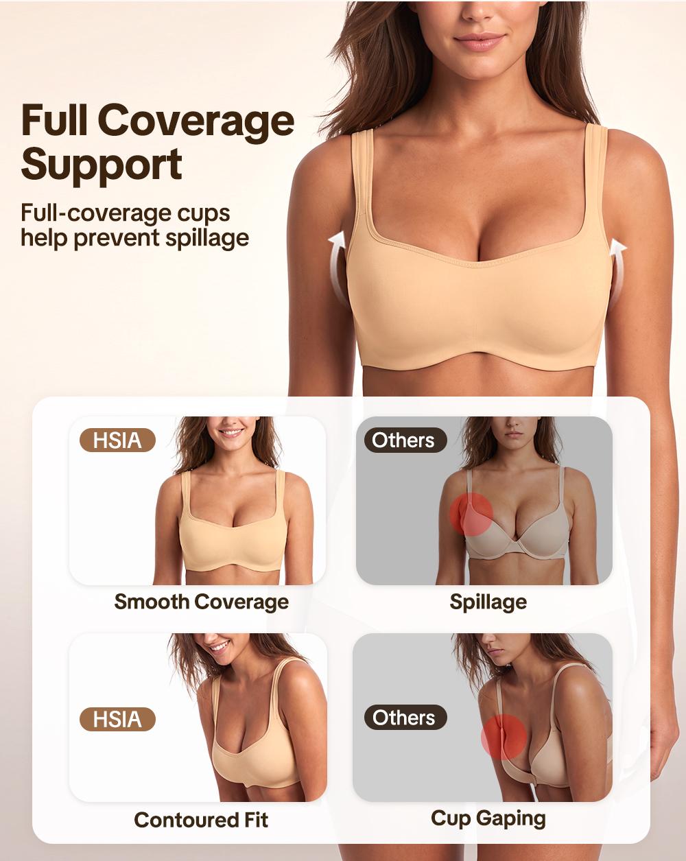 HSIA CoolCurve Unlined Plus Size Ice Silk Cooling 3D Curved Flexible Double Layer Cup Low Cut Balconette Bra Underwire Support Seamless Free Cut Scoop Square Neck Anti Spillage No Gapping Lightweight Side Smoothing Women Everyday Bra HSIA CoolCurve Unlined Plus Size Ice Silk Cooling 3D Curved Flexible Double Layer Cup Low Cut Balconette Bra Underwire Support Seamless Free Cut Scoop Square Neck Anti Spillage No Gapping Lightweight Side Smoothing Women Everyday Bra
