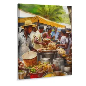 Buen Provecho - Dominican Republic Feast - Watercolor Print - Wall Art Decoration Poster Gifts