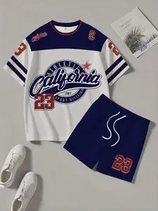 Men's Summer Short Sleeve Top Shorts Set, 3D Digital Print, Casual Loose Fit, All Seasons, Daily Commute, Sports, Streetwear, Menswear, Outfit, Clothes