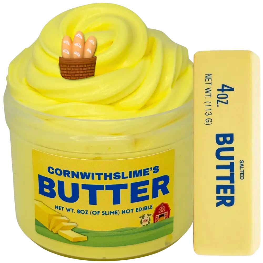 Butter 8oz Slime With Viral Squishy Butter Texture Scented Danish Butter Cookies + Buttered Popcorn