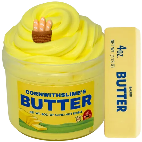 Butter 8oz Slime With Viral Squishy Butter Texture Scented Danish Butter Cookies + Buttered Popcorn
