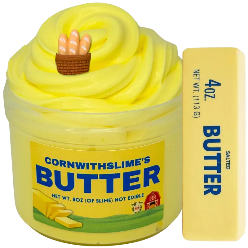 Butter 8oz Slime With Viral Squishy Butter Texture Scented Danish Butter Cookies + Buttered Popcorn