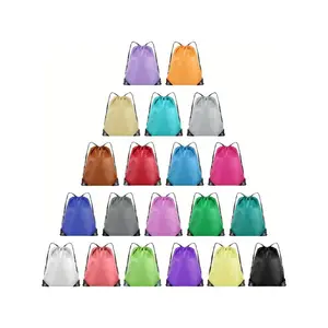 20 Pieces Drawstring Backpack Bulk Cinch Sackpack Ployster Drawstring Bags for Gym Party Trip(20 Colors)