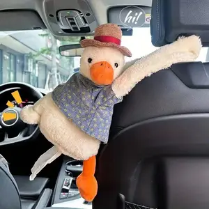 Cute Duck Design Car Tissue Box, 1 Count Car Seat Back Hanging Tissue Holder, Car Interior Decoration Accessories for Women & Men