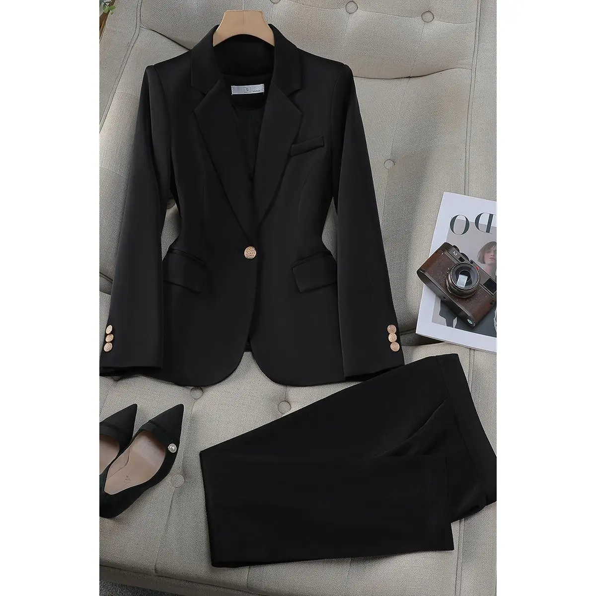 9569 black suit+pants made of 100% polye