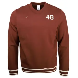 PUMA Mens X The Brooklyn Circus V-Neck Sweatshirt Casual - Brown