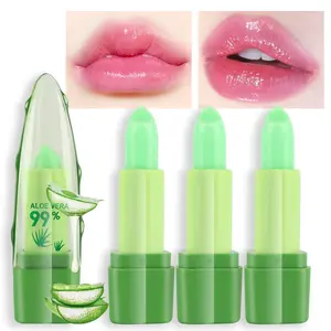 3 Pcs Aloe Vera Color Changing Lipstick Queen,Long Lasting Lip Care Nutritious Plumper Lip Balm Moisturizer Magic PH Temperature Color Change Lip Gloss Makeup Set for Women