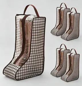 4-Pack Portable Dust-Proof Boot Storage Bags, Cowboy Boot Protectors for Travel & Daily Organization, Tall Carry Bags for Sports & Outdoor Use