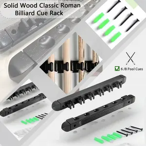 Premium Minimalist Wooden 6/8-Hole Roman Billiard Cue Rack Billiards Accessories - Selected Craftsmanship, Quality Guaranteed