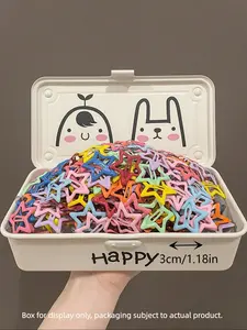 100 Candy Color Star Hair Clips, Claw Clips, 2000s Y2K Style Non-Slip Metal Accessories, Women Street Fashion Spring Hair Pins