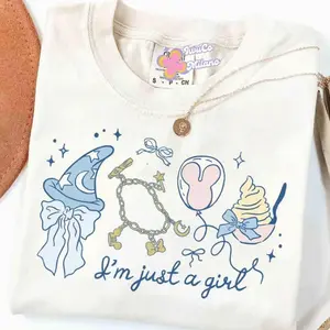 Coquette Bow Fantasia Girl Shirt, Magic Kingdom Sorcerer Graphic Tee, Walt World Birthday Girl Trip Outfit 3UP4X