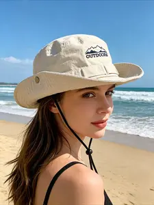 2026 Vintage Western Bucket Hat | UPF 50+ UV Protection Outdoor Boonie Hat, Wide Brim Foldable Sun Hat with Wind Lanyard for Hiking Fishing Camping Beach Men Women