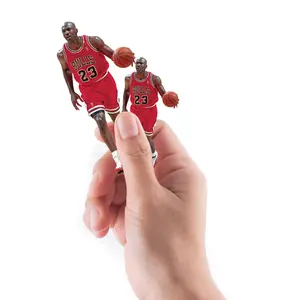 Sheet of 5 -Chicago Bulls: Michael Jordan  Dribbling MINIS        - Officially Licensed NBA Removable    Adhesive Decal