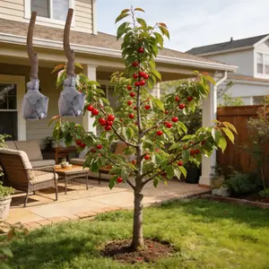 Santina Cherry Tree Sapling – Early Harvest, Sweet Dark Red Cherries, Perfect for Home Garden
