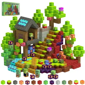 Plant Vs Zombies Castle Magnetic Blocks Set, Magnetic Construction Set, Boys Gift Toy, Stem Cognitive Development, Unisex Educational Present for Kids 6-14